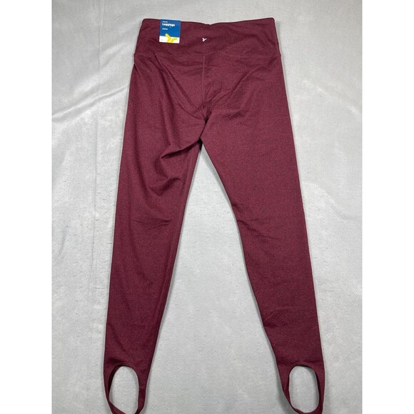 Old Navy Active Womens Large Maroon Cozecore High Rise Go-Dry Stirup Leggings - Picture 4 of 10